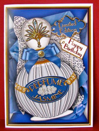 Blue Jasmine Perfume Bottle Birthday Decoupage Step-by-step by Christine Pagan
