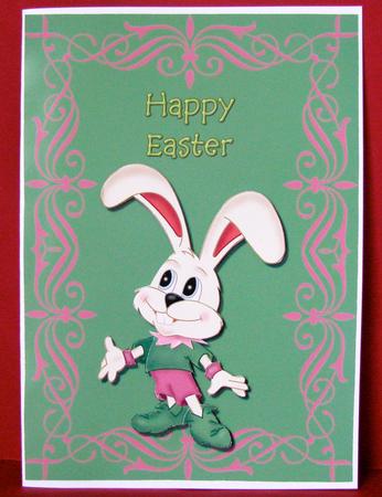 Easter Bunny Card Front by Christine Pagan
