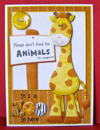 It's a Zoo in Here Card Front with Decoupage by Christine Pagan