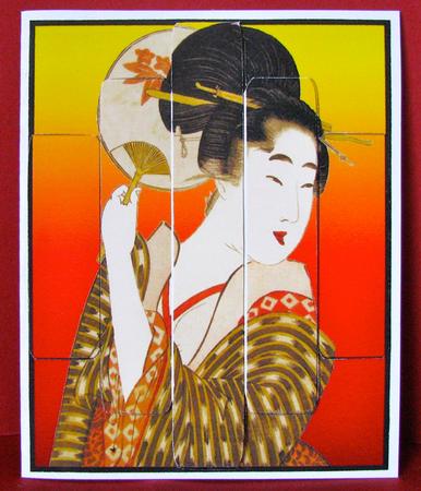 Panelled Japanese Lady by Christine Pagan