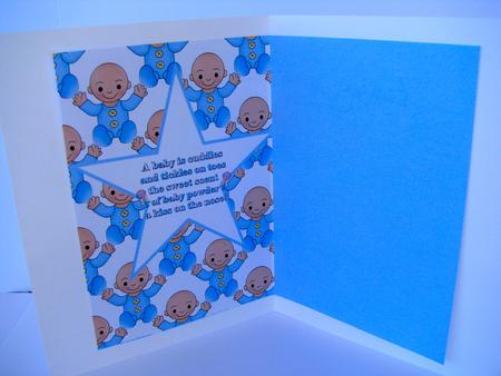 Baby Boy in a Cot Insert by Christine Pagan