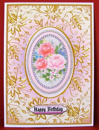Framed Oval Flowers by Christine Pagan
