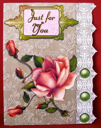 Pink Roses on Lace by Christine Pagan