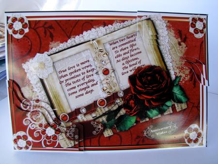 A Rose for Our Anniversary Wavey Corner Side Stacker by Christine Pagan