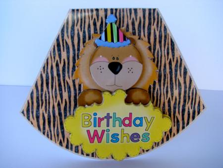 Lion Birthday Wishes Wobble Card by Christine Pagan