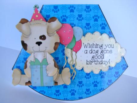 Doggone Birthday Wobble Card by Christine Pagan
