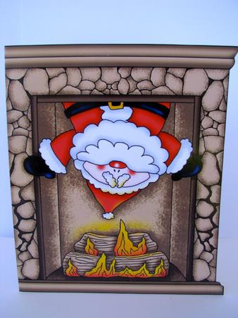 Santa in the Chimney Shaped Card by Christine Pagan