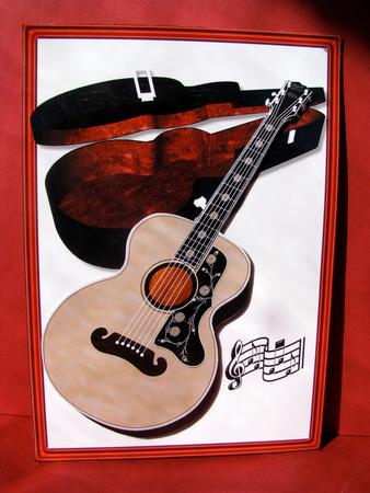 Honky Tonk Guitar Quick Card Front by Christine Pagan