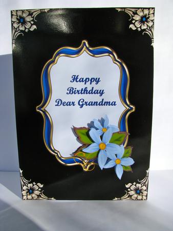 Blue Flowers in Bracket Frame - Grandma by Christine Pagan