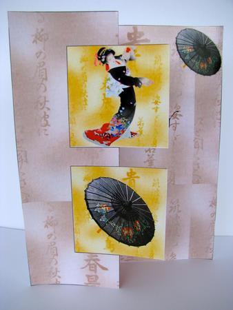 Japanese Double Fold Back Card by Christine Pagan