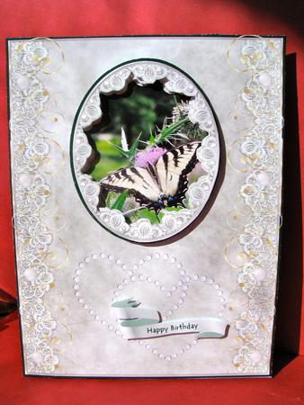 Butterfly & Thistle Card Topper by Christine Pagan