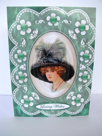 Vintage Beauty 'n Lace A5 Pyramid Card Front by Christine Pagan