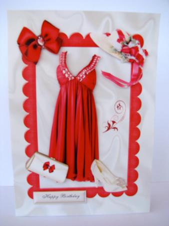 Pretty Red Dress with Flower Straw Hat by Christine Pagan