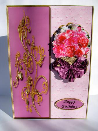 Deep Pink Roses on a Golden Scallop by Christine Pagan