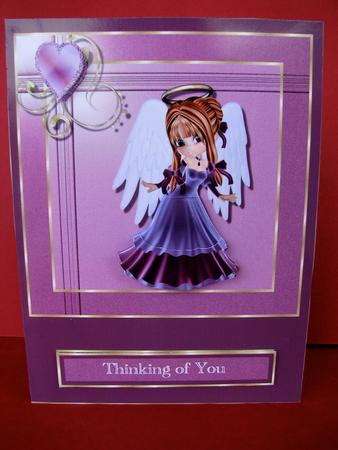 Purple Angel Card Topper by Christine Pagan
