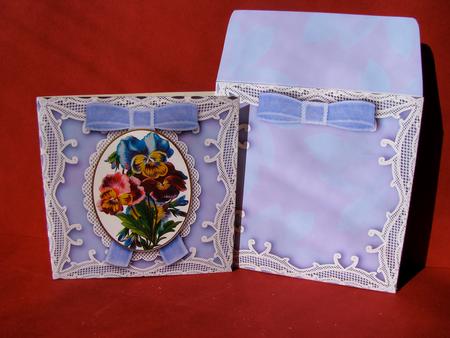 Mixed Poppies Mini Lace Card and Matching Envelope Sheet by Christine Pagan