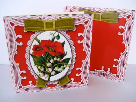 Poppies 2 Mini Lace Card and Matching Envelope Sheet by Christine Pagan