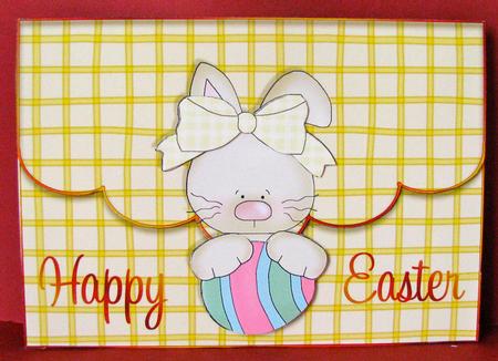 Easter Bunny Scalloped Edge Envelope Card by Christine Pagan