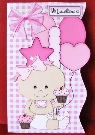 Baby Girl with Yummy Cup Cake Wavy Edge by Christine Pagan