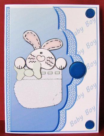 Baby Boy Bunny Boottee Scalloped by Christine Pagan
