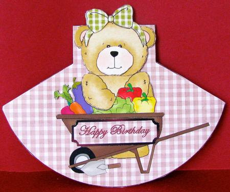 Garden Bear Over the Edge Wobble Card by Christine Pagan
