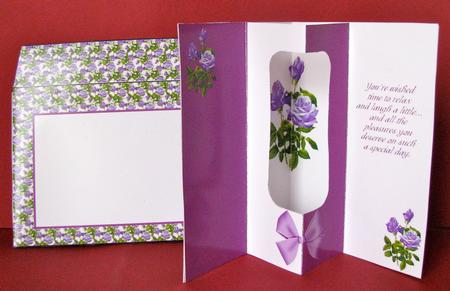 Purple Roses Internal Window Card Kit by Christine Pagan