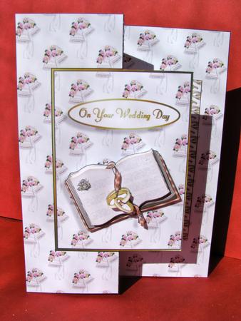 Wedding Day Fold Back Card with Decoupage by Christine Pagan