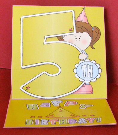 5th Birthday (2) Quick Easel Card by Christine Pagan