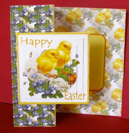 Easter Chicks Fold Back Card by Christine Pagan