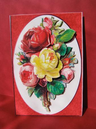 Victorian Roses Card Front and 3D by Christine Pagan