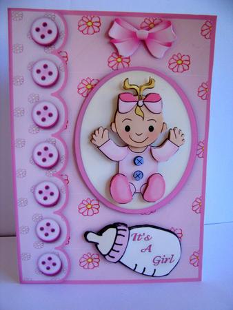 New Baby Girl - Cute Little Button Step by Step by Christine Pagan