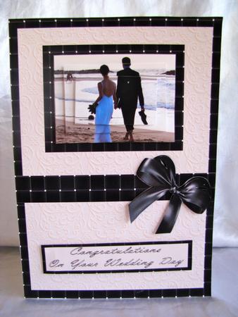 Wedding Couple on Beach Card Front by Christine Pagan