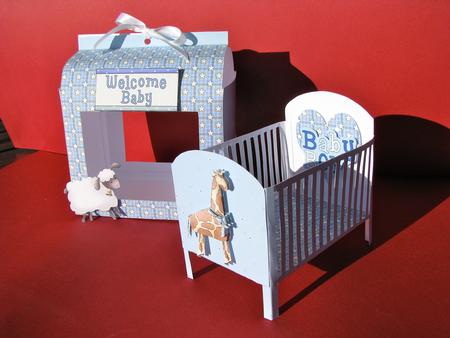 Baby Boy Keepsake Mini Cot Kit with Gift Box by Christine Pagan