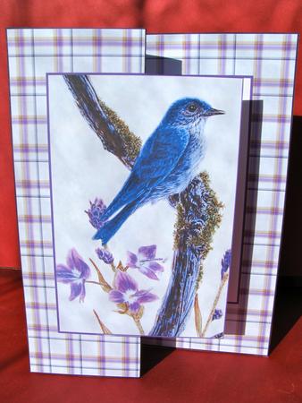 Blue Bird with Purple Flowers by Christine Pagan
