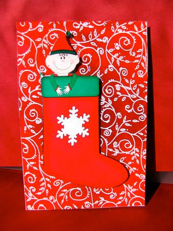 Little Elf and Stocking by Christine Pagan