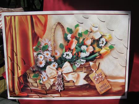 Spring Flowers in a Basket, Double Corner Stacker by Christine Pagan