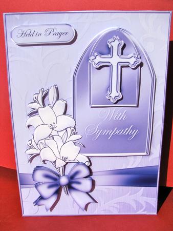 5 x 7 Sympathy Metallic Greeting Quick Card 3D Decoupage by Christine Pagan