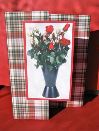 Vase of Roses Fold Back by Christine Pagan