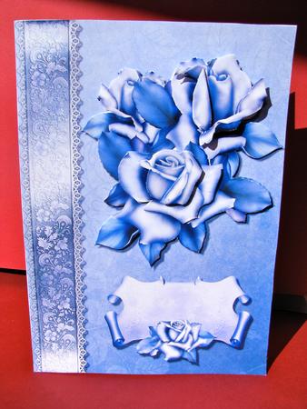 Ribbon & Roses Decoupage Quick Card Front by Christine Pagan