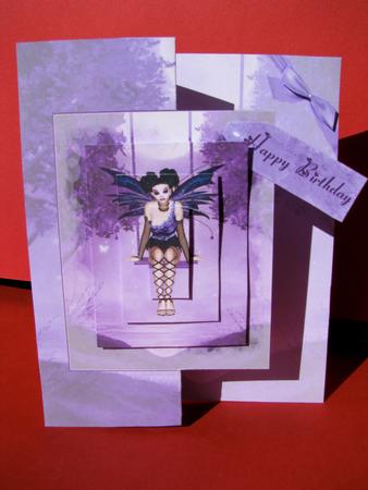 Purple Haze Fairy Fold Back Card by Christine Pagan