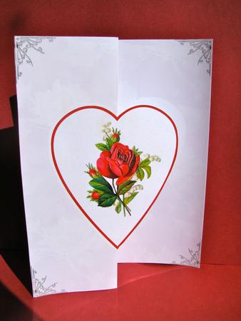 Hearts and Roses Fold Back Card by Christine Pagan