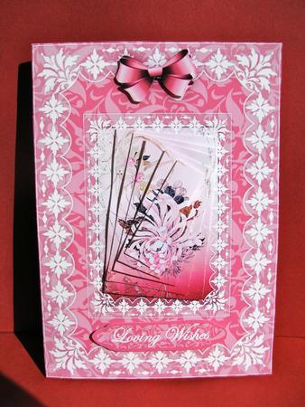 Honeysuckle 'n Lace Spiral Pyramid A5 Card Front by Christine Pagan
