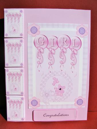 Baby Girl Congratulations Quick Card by Christine Pagan