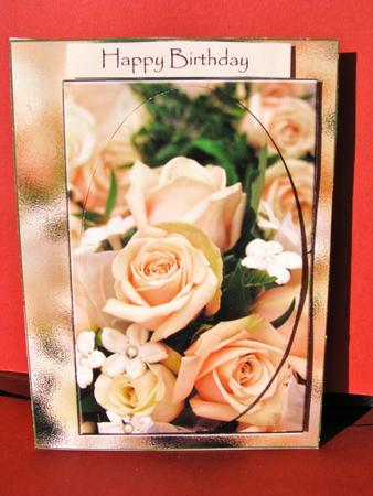 Apricot Roses Birthday Sympathy Lady by Christine Pagan