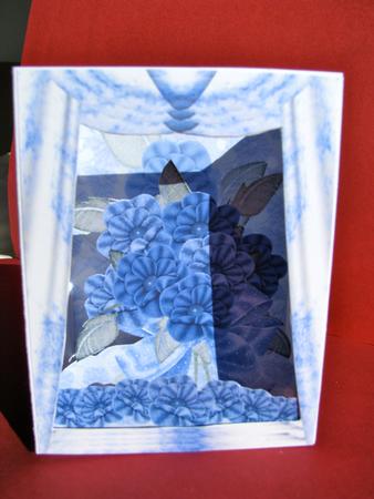 Blue Flowers Theatre Card by Christine Pagan