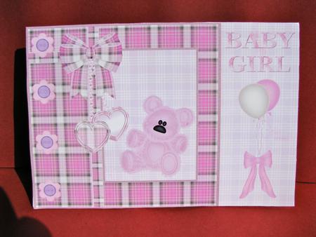 Baby Girl Card with Backing Paper by Christine Pagan