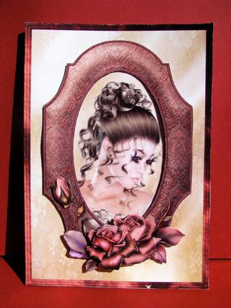 Framed Lady with Satin Roses by Christine Pagan