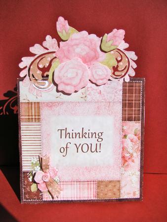 Patchwork Roses - Over the Edge Card Front by Christine Pagan