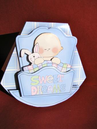 New Baby Boy in Cradle Wobble Card by Christine Pagan