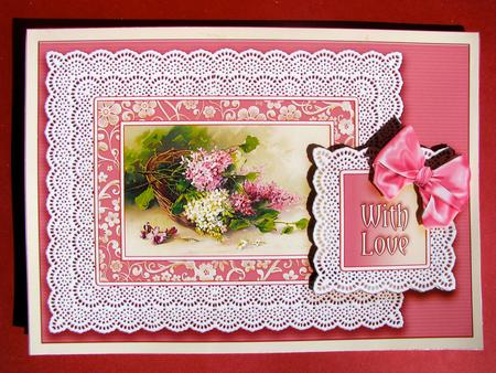 Lilacs in a Broderie Anglaise Frame, Decoupage by Christine Pagan